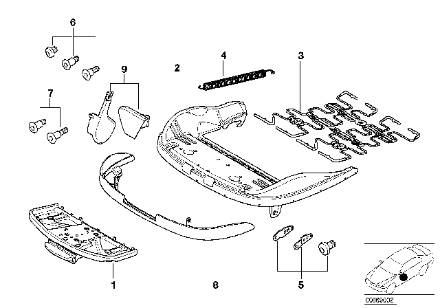 2006 BMW 325Ci BMW Sports Seat Frame Mechanical Diagram