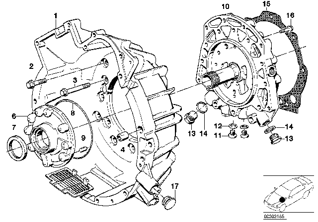 1984 BMW 528e Housing Parts / Lubrication System (ZF 4HP22/24) Diagram 1