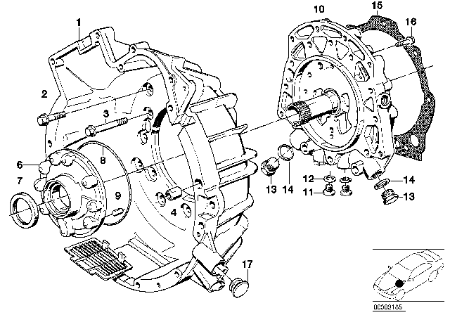 1983 BMW 633CSi Housing Parts / Lubrication System (ZF 4HP22/24) Diagram 1