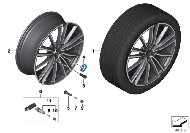 2019 BMW i8 DISK WHEEL, LIGHT-ALLOY, BIC Diagram for 36116897572