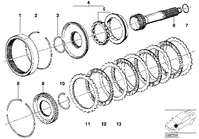 1982 BMW 528e Drive Clutch (ZF 4HP22/24) Diagram 3