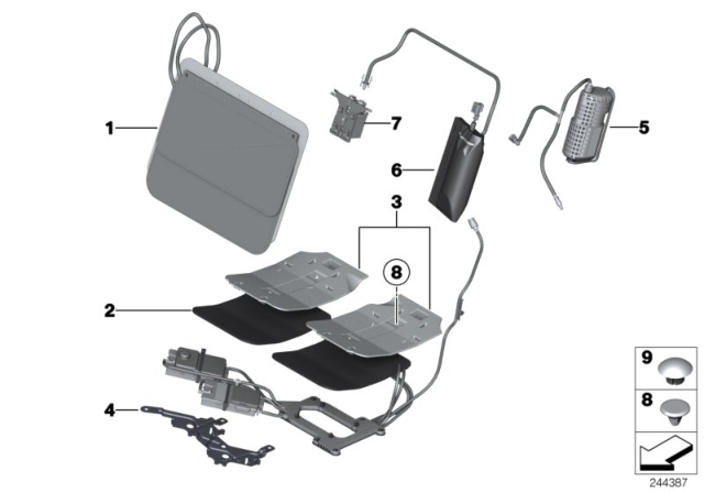 2012 BMW 650i Seat, Front, Lumbar Diagram