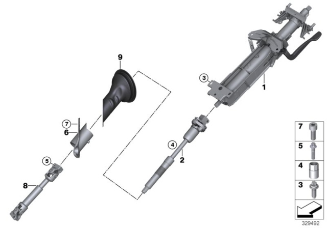 2016 BMW X6 Steering Column, Mechanical / Steering Spindle Diagram