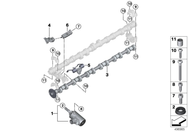 2020 BMW X3 M Valve Timing Gear, Eccentric Shaft, Actuator Diagram