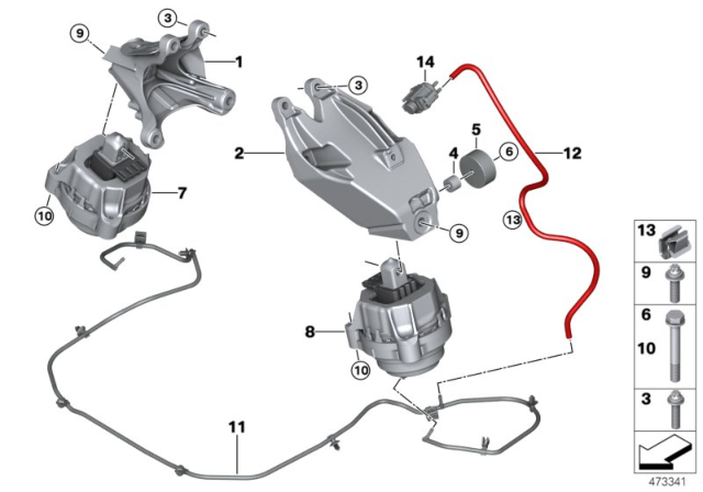 2019 BMW 740e xDrive Engine Suspension Diagram