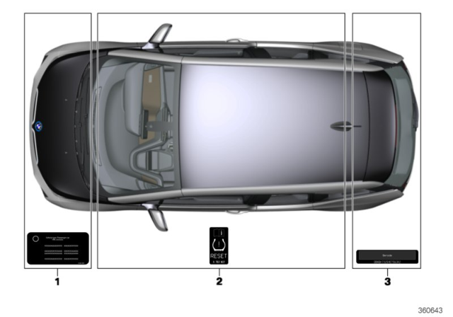 2018 BMW i3 Information Plate, Service Cap Diagram for 51717368329