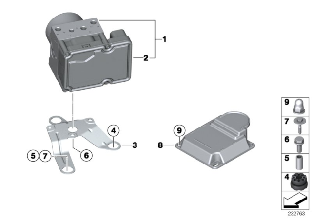 2017 BMW X4 Hydro Unit DXC / Fastening / Sensors Diagram