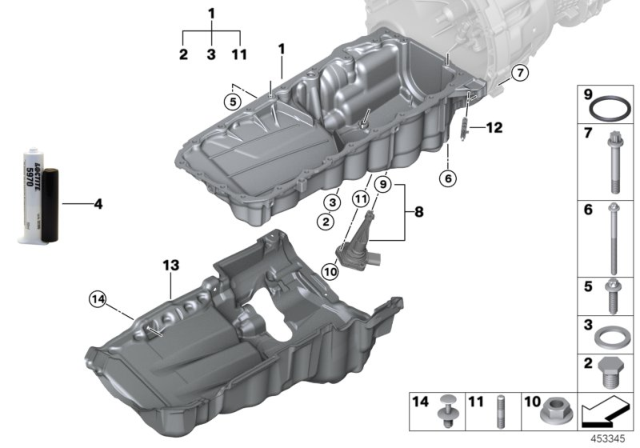 2017 BMW M240i Oil Pan Diagram