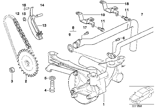 2003 BMW M3 Lubrication System / Oil Pump With Drive Diagram