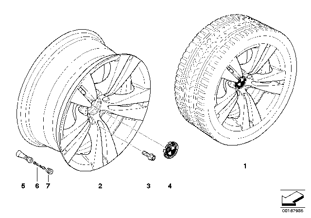 2008 BMW 528i BMW LA Wheel, Double Spoke Diagram 1