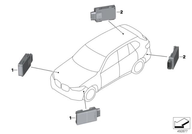 2020 BMW X7 RADAR SENSOR, CLOSE RANGE Diagram for 66327915643