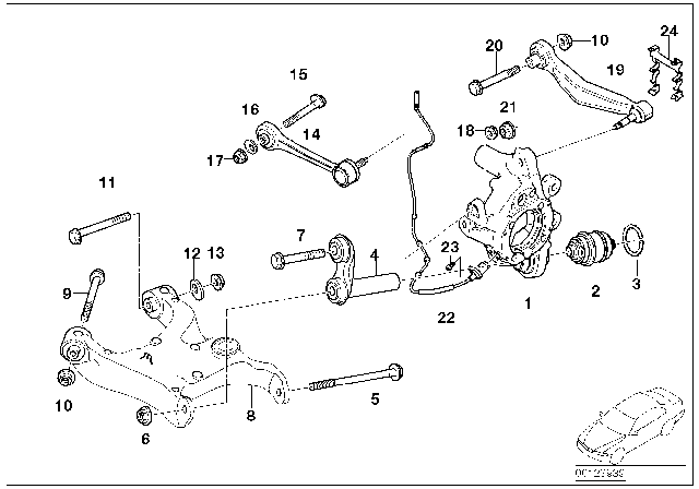 2006 BMW 530i Rear Axle Support / Wheel Suspension Diagram