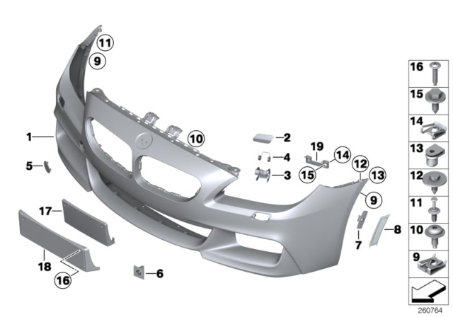 2018 BMW 650i M Trim Panel, Front Diagram