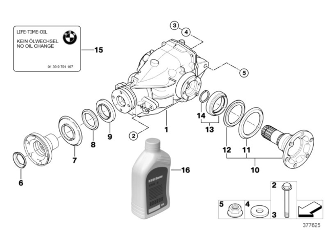 2010 BMW X3 Rear Axle Drive Differential Diagram for 33107567993