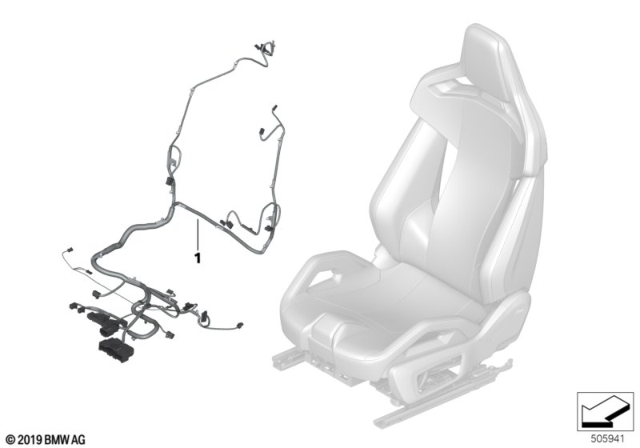 2020 BMW M8 Wiring Harness, Seat, Front Diagram 2