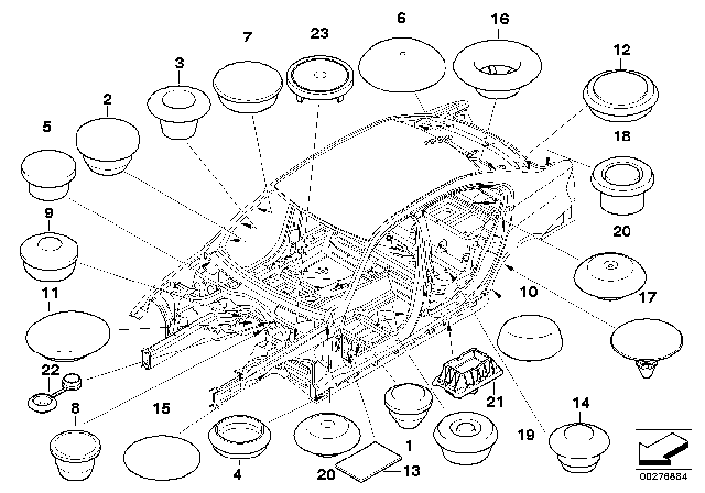 2010 BMW 328i xDrive Sealing Cap/Plug Diagram