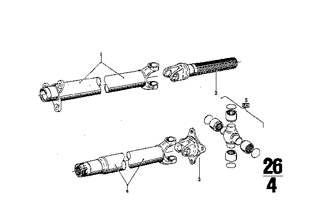 1972 BMW 3.0CS Drive Shaft Attaching Parts Center Bearing Diagram 3