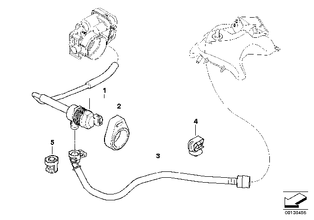 2004 BMW X3 Fuel Tank Breather Line Diagram for 13903401194