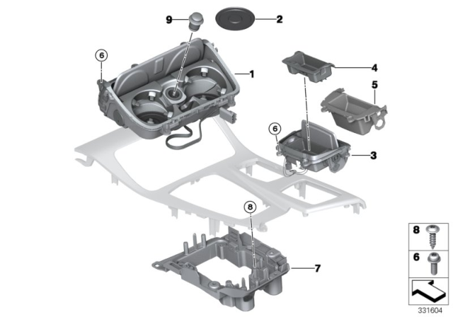 2015 BMW 535d Mounted Parts For Centre Console Diagram 2