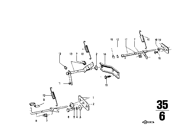 1969 BMW 1602 Accelerator Pedal / Rod Assy Diagram 2