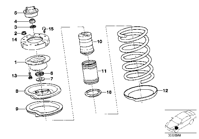 1995 BMW 525i Guide Support / Spring Pad / Attaching Parts Diagram 2