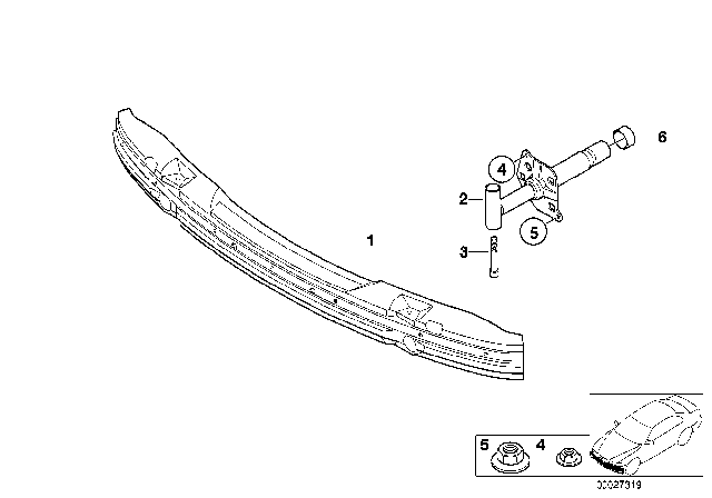 2002 BMW 525i Support, Front Diagram