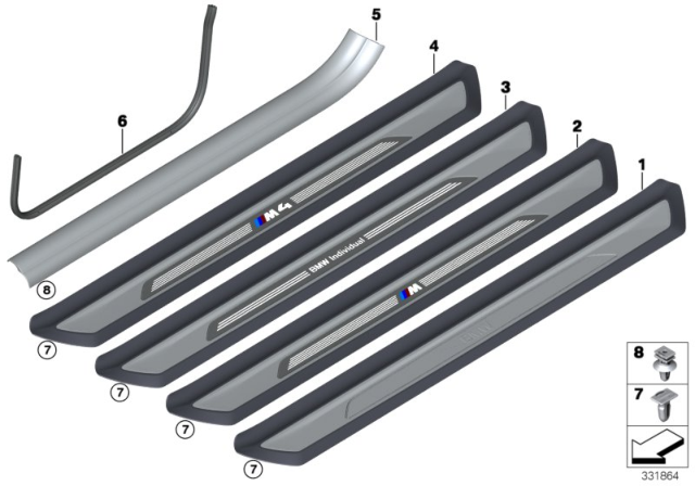 2016 BMW 428i Mucket / Trim, Entrance Diagram