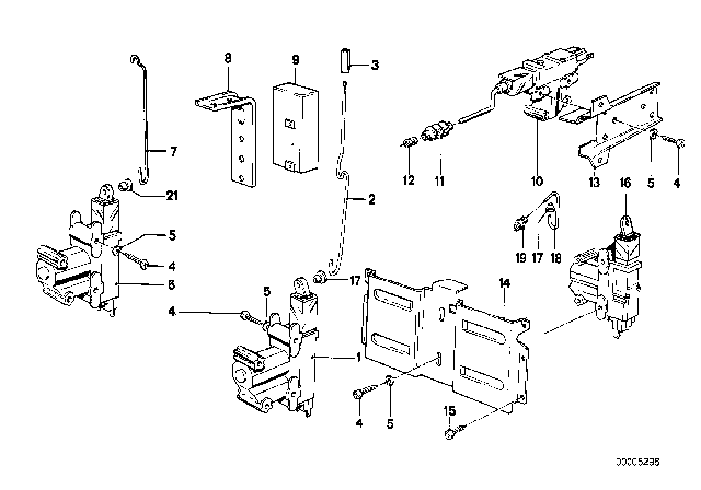 1984 BMW 633CSi Lever Left Diagram for 51211868627