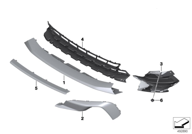 2019 BMW Z4 Grill, Air Intake, Open, Right Diagram for 51117436904