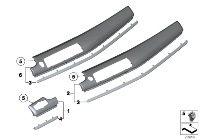 2010 BMW 550i GT xDrive Trim, Instrument Panel, Wood, Ash, Right Diagram for 51459195655