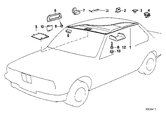 1989 BMW 735i Headlining Diagram for 51448114553