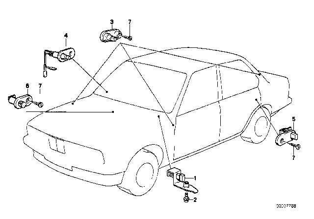 1988 BMW 535i Various Switches Diagram 2