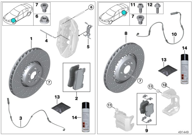 2019 BMW M5 Service, Brakes Diagram