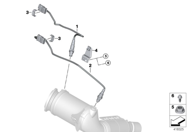 2019 BMW X1 Lambda Probe Fixings Diagram