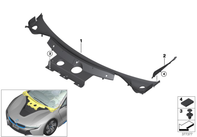 2016 BMW i8 Trim Panel, Cowl Panel Diagram