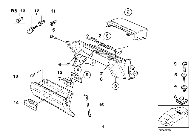 2001 BMW Z3 M Glove Box Diagram