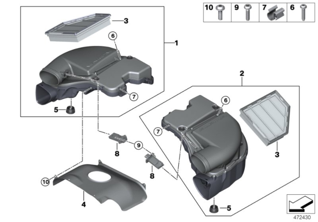 2019 BMW Alpina B7 Mass Air Flow Sensor Diagram for 13628605565