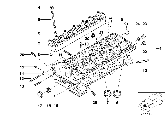 2004 BMW 325Ci Cylinder Head & Attached Parts Diagram 1