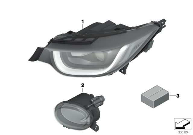 2016 BMW i3 Headlight Front Right Diagram for 63117385564