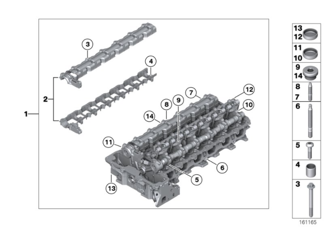 2007 BMW 328xi Set Of Aluminium. Screws For Cylinder Head Diagram for 11120392547