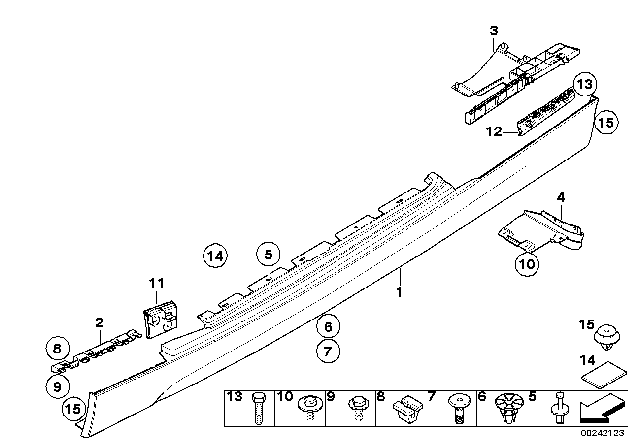 2009 BMW 128i Cover Door Sill / Wheel Arch Diagram