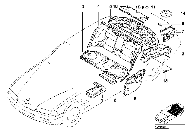 1998 BMW 740i Sound Insulating Door Rear Left Diagram for 51488223899