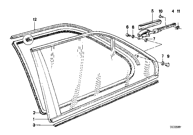 1991 BMW 325i Vent Window Diagram