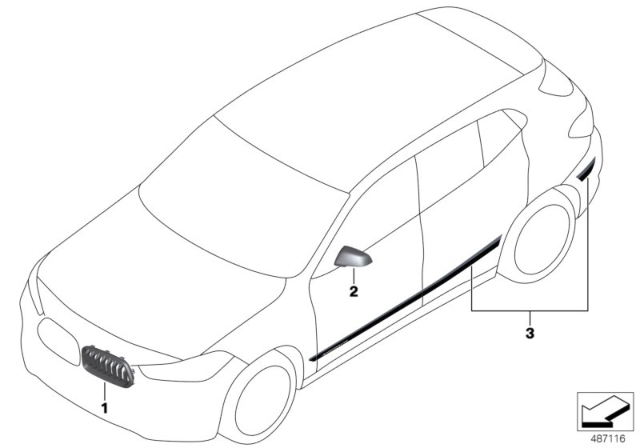 2020 BMW X2 M Performance Aerodynamics Accessories Diagram