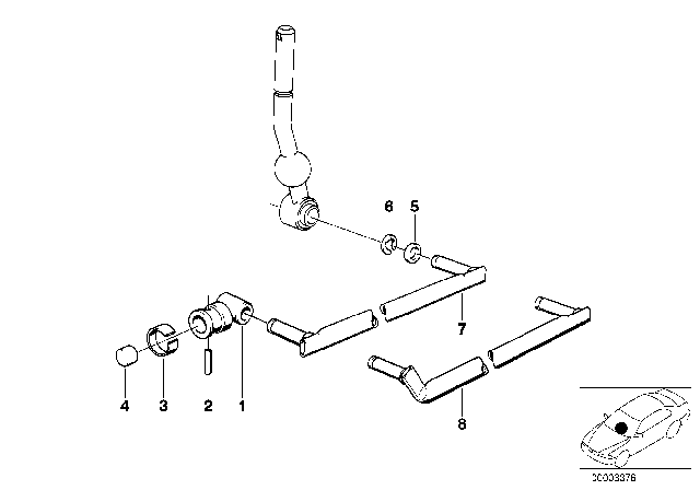 1978 BMW 633CSi Gearshift, Mechanical Transmission Diagram 2