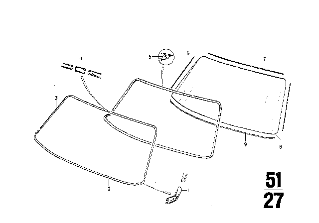 1969 BMW 2800 Decorative Frame Right Diagram for 51311800030