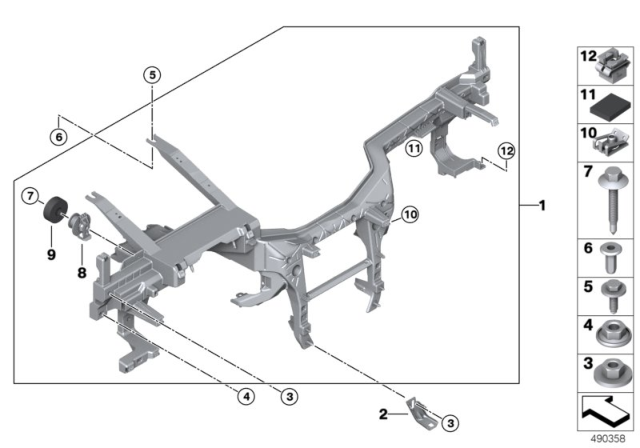 2020 BMW X5 HOLDER FOR TUNNEL SUPPORT RI Diagram for 51456805288