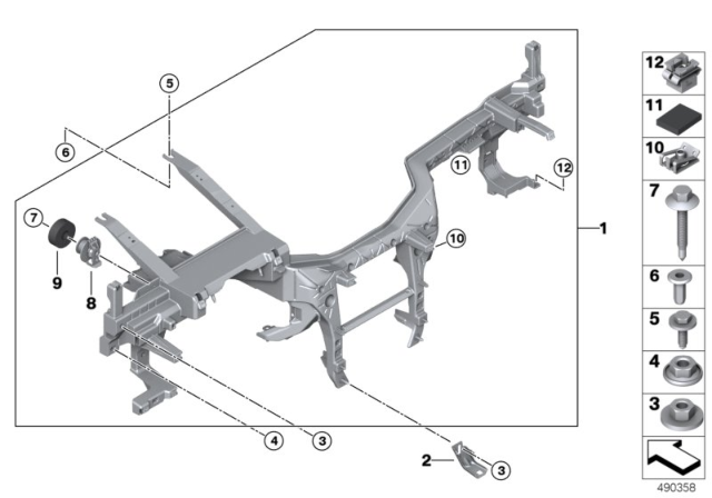 2019 BMW X7 Carrier Instrument Panel Diagram