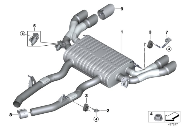 2020 BMW X4 M Exhaust System Diagram