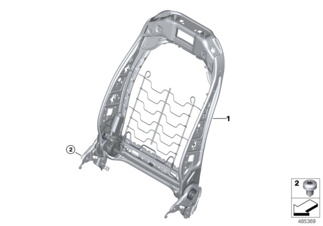 2020 BMW X3 M Seat, Front, Backrest Frame Diagram